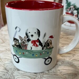 NWT Charming Holiday Santa Paws Dog Mug - Red and White
